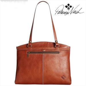 PATRICIA NASH Poppy Smooth  Brown Leather Shoulder Bag